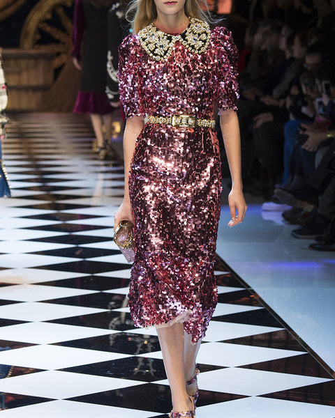 Dolce and gabbana shop pink sequin dress